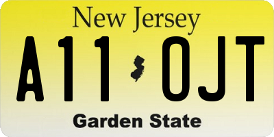 NJ license plate A11OJT