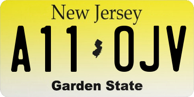 NJ license plate A11OJV