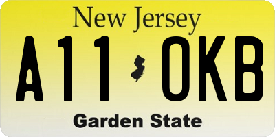 NJ license plate A11OKB