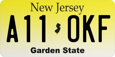 NJ license plate A11OKF