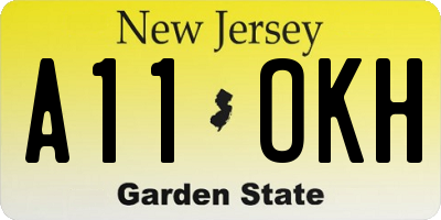 NJ license plate A11OKH