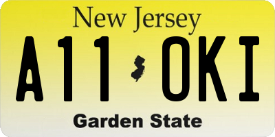 NJ license plate A11OKI