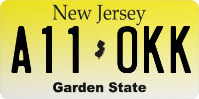 NJ license plate A11OKK
