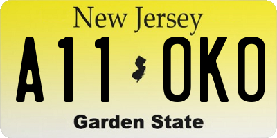 NJ license plate A11OKO