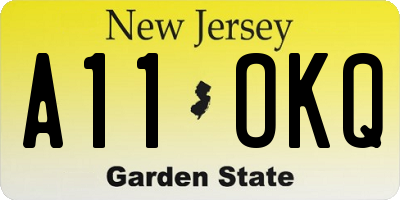 NJ license plate A11OKQ