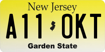 NJ license plate A11OKT