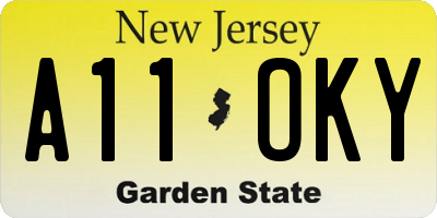 NJ license plate A11OKY