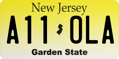 NJ license plate A11OLA