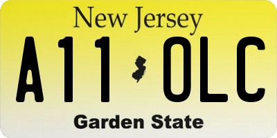NJ license plate A11OLC