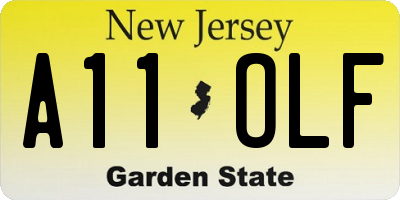 NJ license plate A11OLF