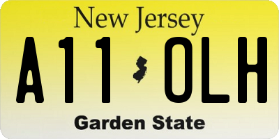 NJ license plate A11OLH