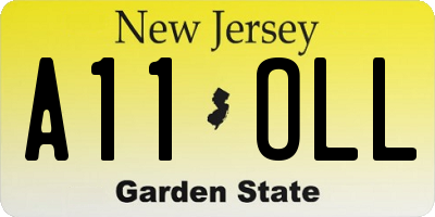 NJ license plate A11OLL