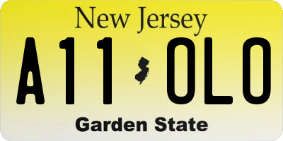 NJ license plate A11OLO