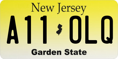 NJ license plate A11OLQ