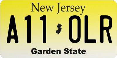 NJ license plate A11OLR