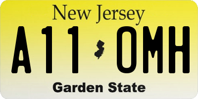 NJ license plate A11OMH