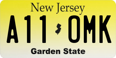 NJ license plate A11OMK