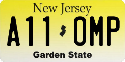NJ license plate A11OMP
