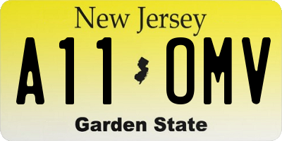 NJ license plate A11OMV