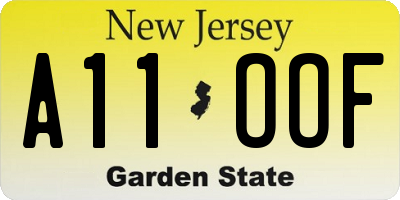 NJ license plate A11OOF