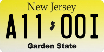 NJ license plate A11OOI