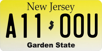 NJ license plate A11OOU