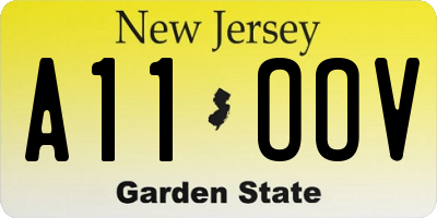 NJ license plate A11OOV