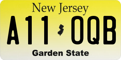 NJ license plate A11OQB