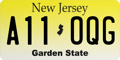 NJ license plate A11OQG