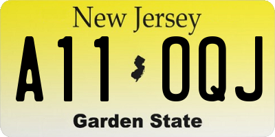 NJ license plate A11OQJ