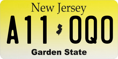 NJ license plate A11OQO