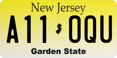 NJ license plate A11OQU