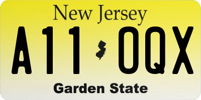 NJ license plate A11OQX