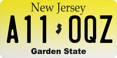 NJ license plate A11OQZ