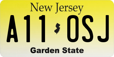 NJ license plate A11OSJ
