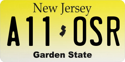 NJ license plate A11OSR