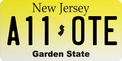 NJ license plate A11OTE