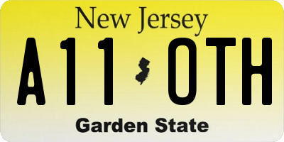 NJ license plate A11OTH
