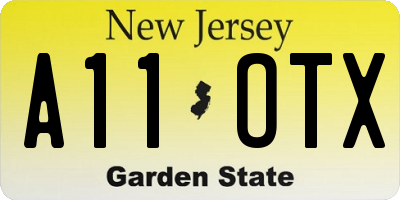 NJ license plate A11OTX