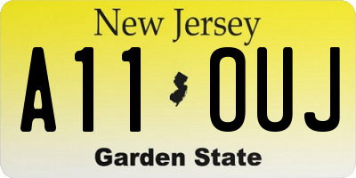NJ license plate A11OUJ