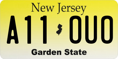 NJ license plate A11OUO