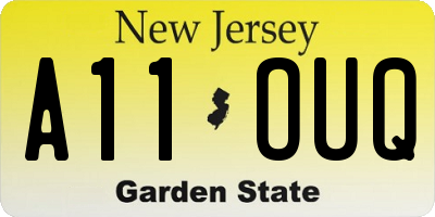 NJ license plate A11OUQ