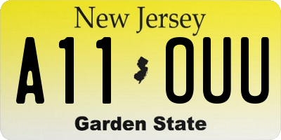 NJ license plate A11OUU