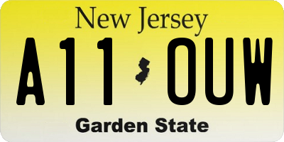 NJ license plate A11OUW