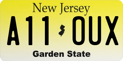 NJ license plate A11OUX