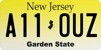 NJ license plate A11OUZ