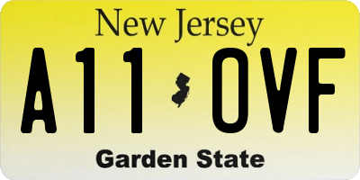 NJ license plate A11OVF