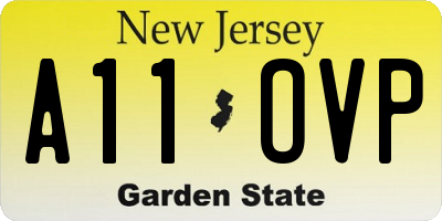 NJ license plate A11OVP