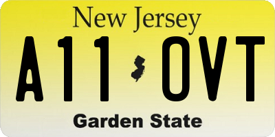 NJ license plate A11OVT