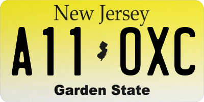 NJ license plate A11OXC